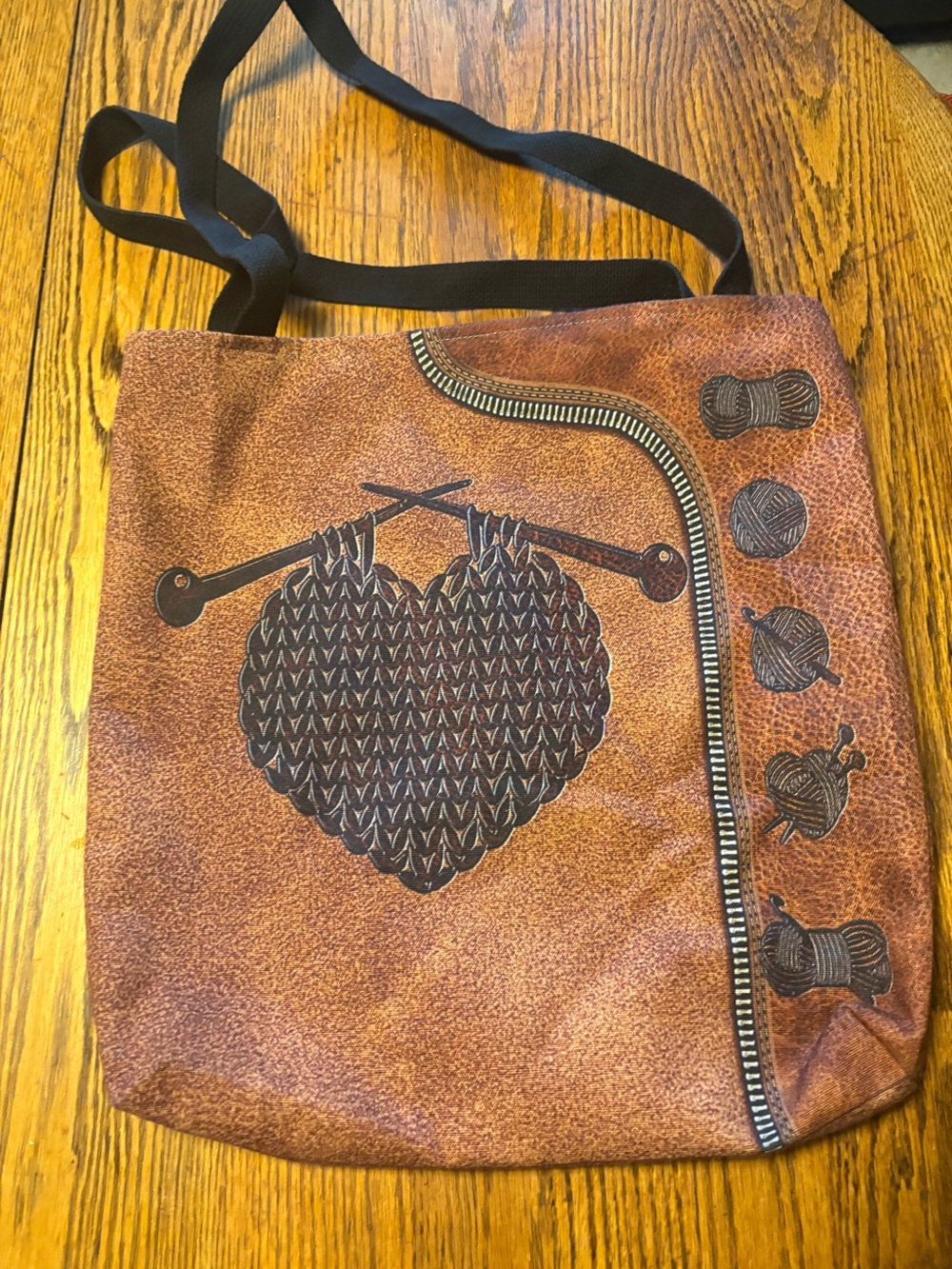Knitting/Crochet/Beach Brown Carry/Tote Bag